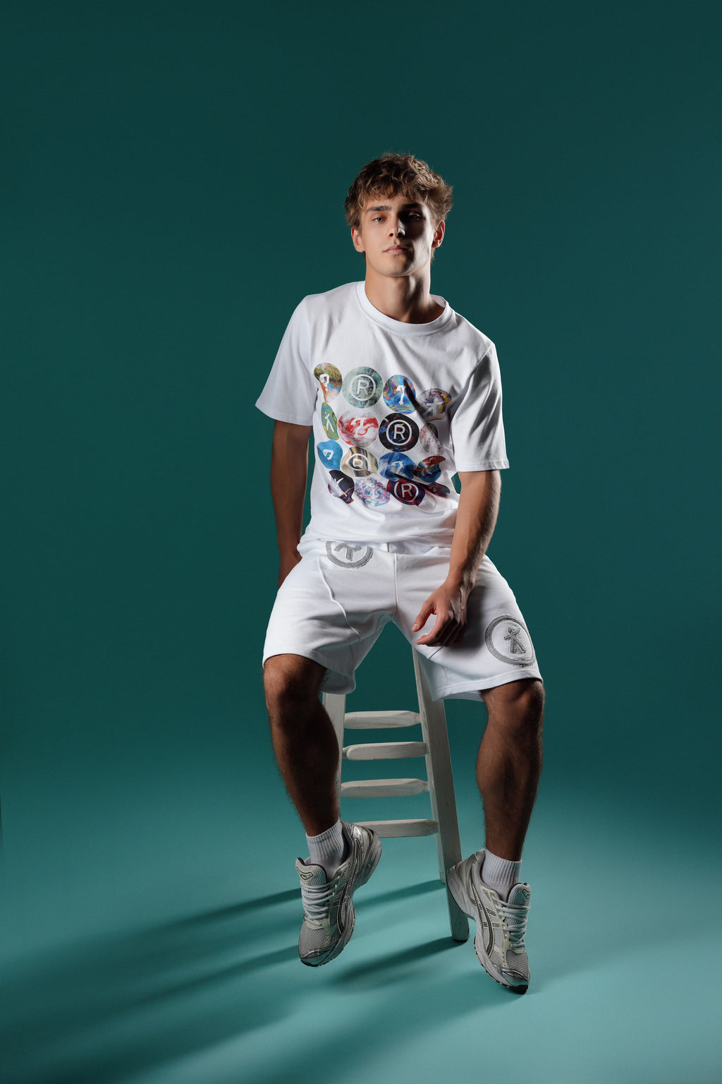 Patchwork Shorts - White