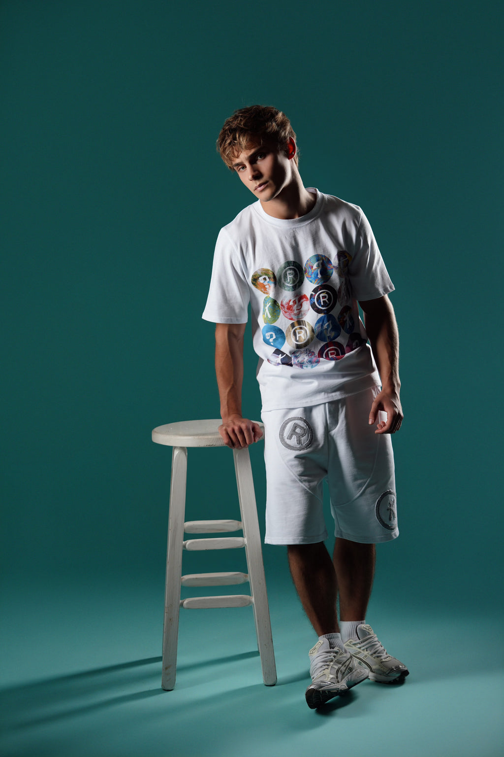 Patchwork Shorts - White